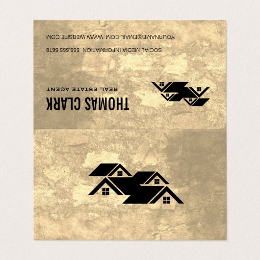 Echte huizen | Professionele Lux Visitekaartje (Buitenkant ongevouwen)