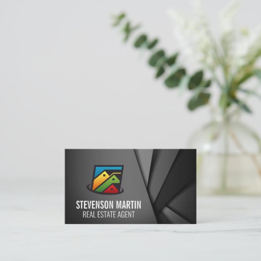 Echte huizen visitekaartje (Staand voorkant)