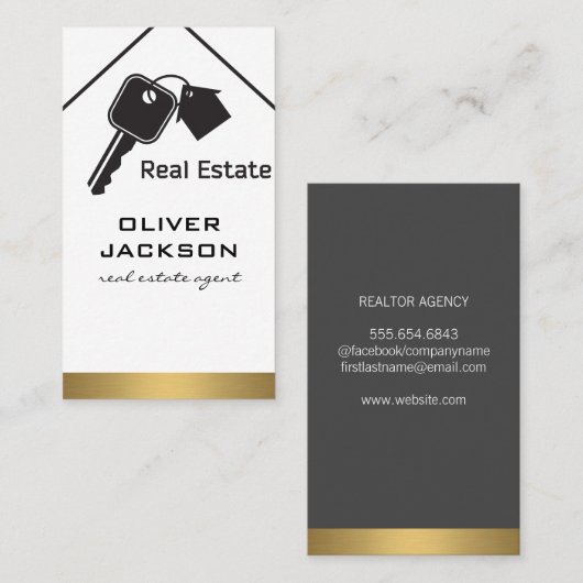 Echte huizen visitekaartje (Voorkant / Achterkant)