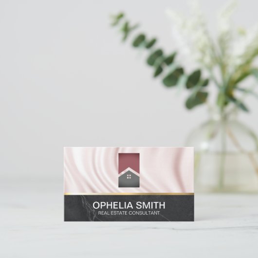 Echte huizen | Zijderzijde | Marmer Visitekaartje (Staand voorkant)