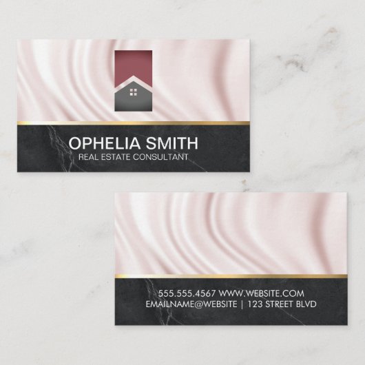 Echte huizen | Zijderzijde | Marmer Visitekaartje (Voorkant / Achterkant)