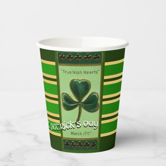 Echte Ierse Hart St. Patrick's Day PPC01 Papieren Bekers (Links)