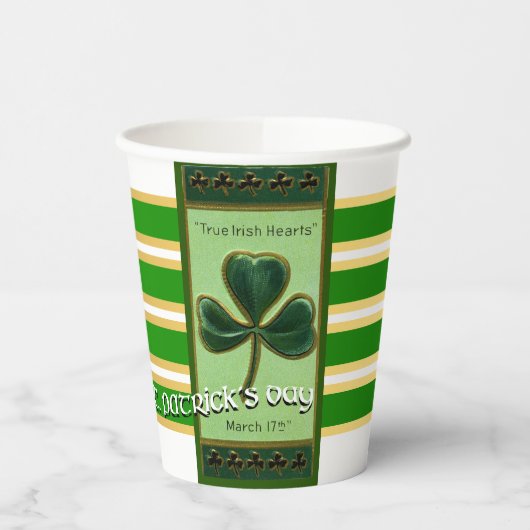 Echte Ierse Hart St. Patrick's Day PPC02 Papieren Bekers (Links)