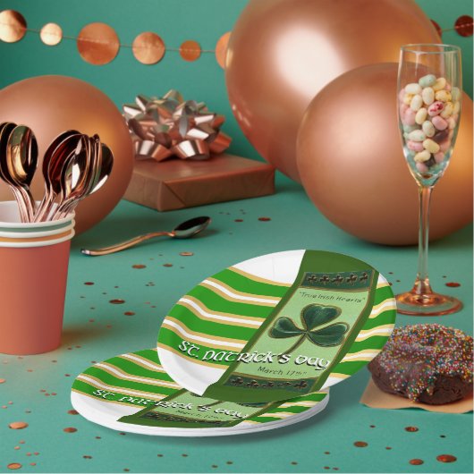 Echte Ierse Hart St. Patrick's Day PPP01 Papieren Bordje (Multi)
