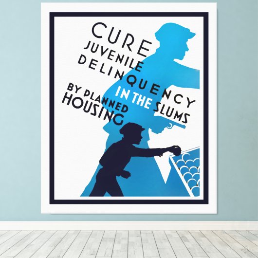 Echte jeugdcriminaliteit in de Slums Canvas Afdruk (Insitu (Houten vloer))