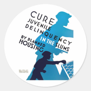 Echte jeugdcriminaliteit in de Slums Ronde Sticker
