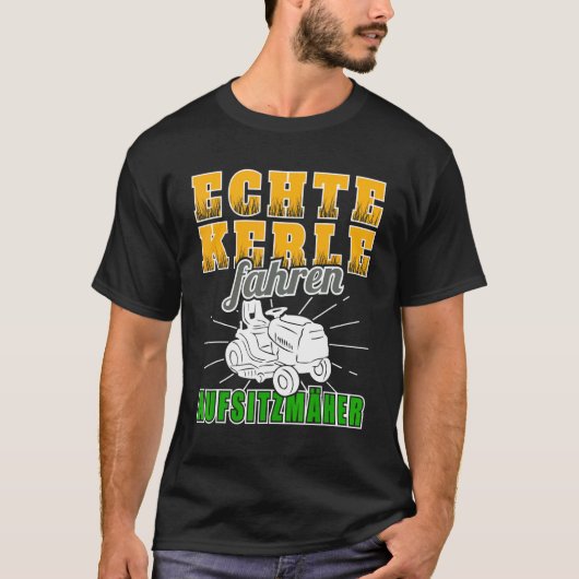 Echte jongens op de maaimachine t-shirt (Voorkant)