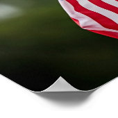 ECHTE KALE ADELAAR VLIEGEN MET AMERIKAANSE VLAG POSTER (Hoek)