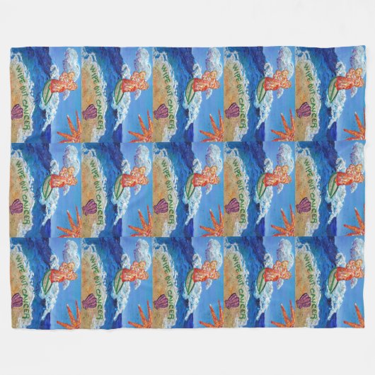 Echte kankerverwekkende engel, aangepaste kunstgre fleece deken (Voorkant (Horizontaal))