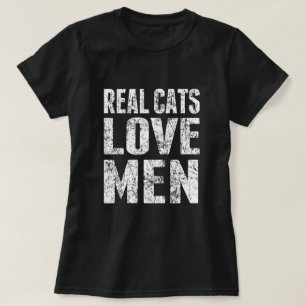 Echte katten houden van Mannen T-shirt