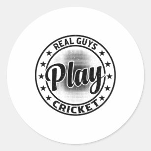 Echte Kerels Spelen Cricket - Cricketende Crickets Ronde Sticker