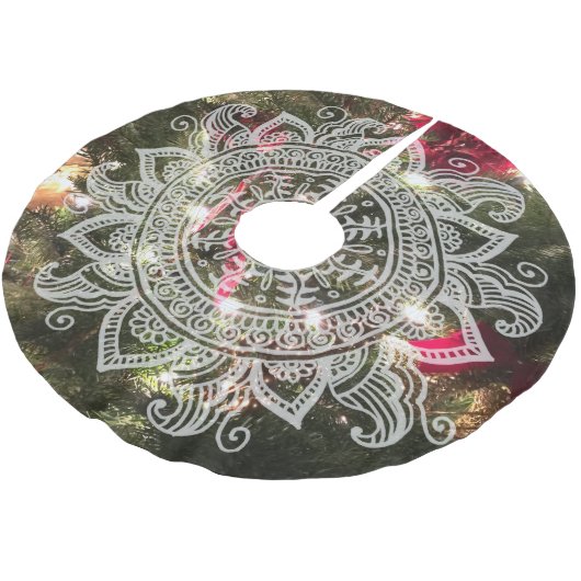 Echte kerstboom Doily Mandala Snowflake Lace Kerstboom Rok (Gekanteld)
