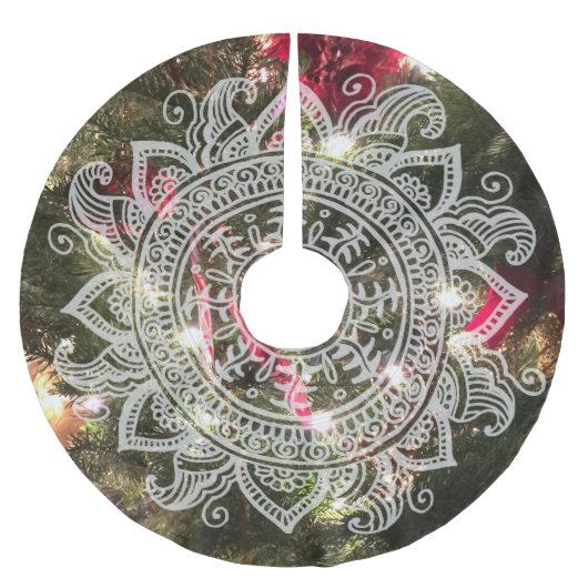 Echte kerstboom Doily Mandala Snowflake Lace Kerstboom Rok (Voorkant)