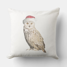 Echte kerstbosuil met één tricot-effect kussen