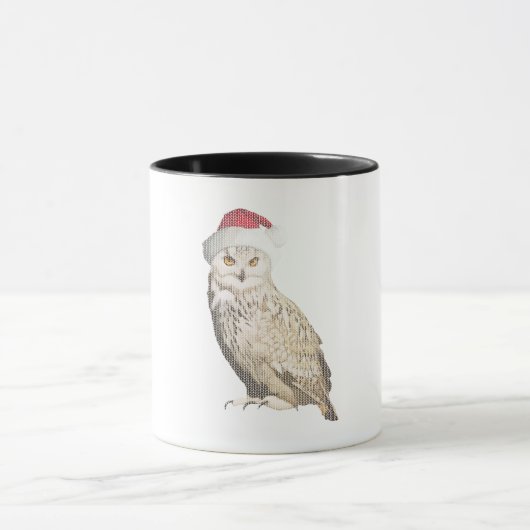 Echte kerstbosuil met één tricot-effect mok (Midden)