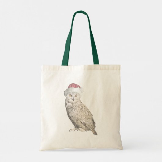 Echte kerstbosuil met één tricot-effect tote bag (Achterkant)