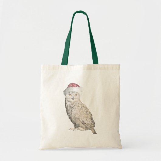 Echte kerstbosuil met één tricot-effect tote bag (Voorkant)