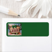 Echte Kerstcadeau Jezus Adreslabels Etiket (Insitu)