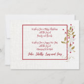 Echte kerstcadeau voor Poinsetta en Red Berry Kaart (Achterkant)