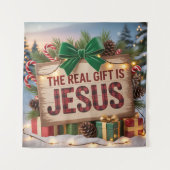 Echte Kerstgave Jezus Wandkleed (Voorkant)