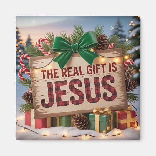 Echte Kerstgeschenk Jezus Magneet (Voorkant)