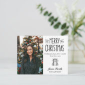 Echte kerstmis feestdagenkaart (Staand voorkant)