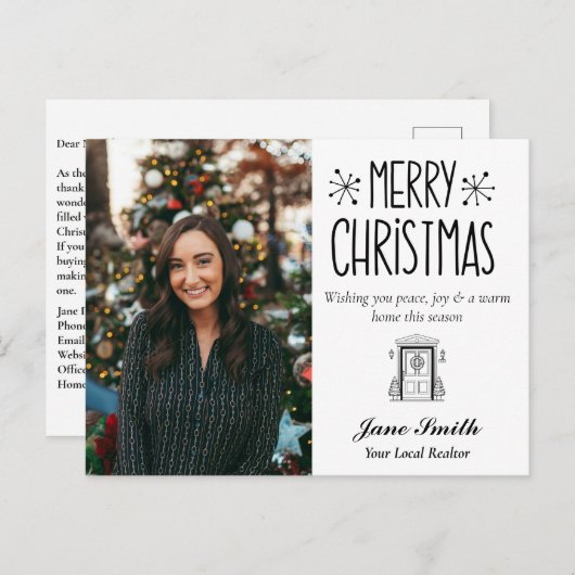 Echte kerstmis feestdagenkaart (Voorkant / Achterkant)