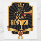 Echte kiddush - Shabbat, joodse Feestdagen Wijn Etiket (Enkel label)