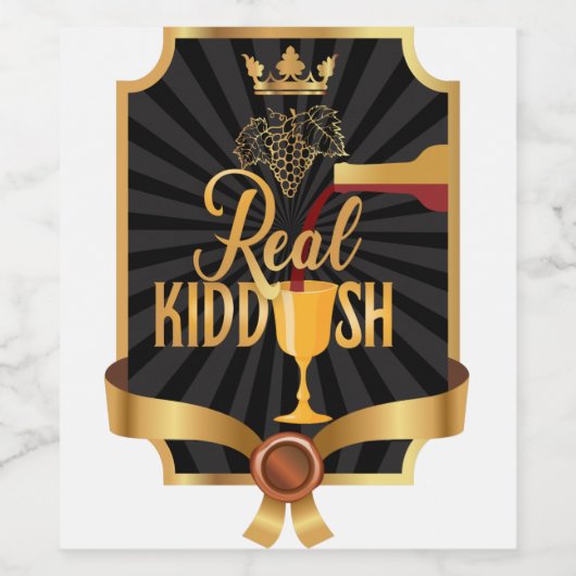 Echte kiddush - Shabbat, joodse Feestdagen Wijn Etiket (Enkel label)