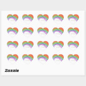 Echte Kinderen Regenboog Waterverf Verjaardag Hart Sticker (Vel)