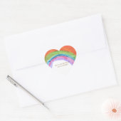Echte Kinderen Regenboog Waterverf Verjaardag Hart Sticker (Envelop)