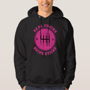 Echte kippen rijden met een handgeschakelde transm hoodie