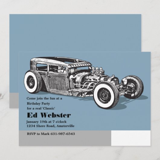 Echte klassieke uitnodiging tot geboorte (Voorkant / Achterkant)