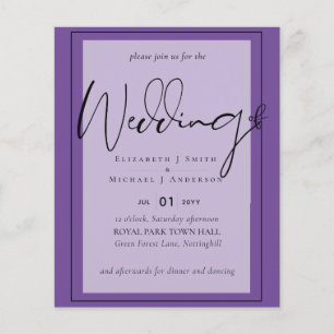 Echte Kleur Script Typografie Budget Bruiloft