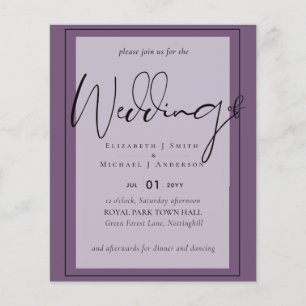 Echte Kleur Script Typografie Budget Bruiloft