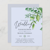 Echte kleuren - GREENERY Budget Wedding Invitation (Voorkant / Achterkant)