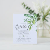 Echte kleuren - GREENERY Budget Wedding Invitation (Staand voorkant)