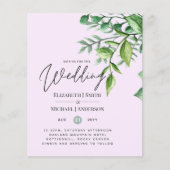Echte kleuren - GREENERY Budget Wedding Invitation (Voorkant)