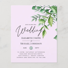 Echte kleuren - GREENERY Budget Wedding Invitation