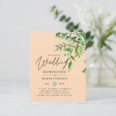 Echte kleuren - GREENERY Budget Wedding Invitation (Staand voorkant)