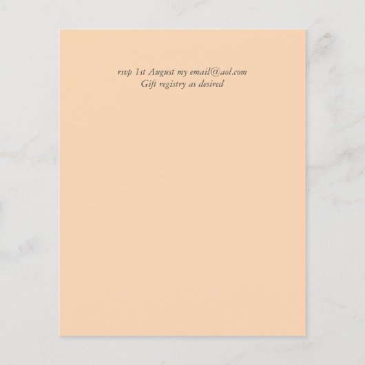 Echte kleuren - GREENERY Budget Wedding Invitation (Achterkant)