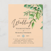 Echte kleuren - GREENERY Budget Wedding Invitation (Voorkant)