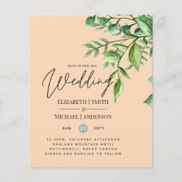Echte kleuren - GREENERY Budget Wedding Invitation
