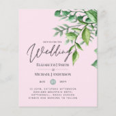 Echte kleuren - GREENERY Budget Wedding Invitation (Voorkant)