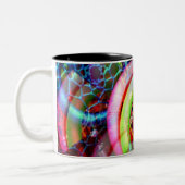 Echte kleuren tweekleurige koffiemok (Links)