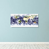 Echte kleurenfoto van de hele Aarde Canvas Afdruk (Insitu (Houten vloer))