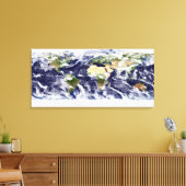 Echte kleurenfoto van de hele Aarde Canvas Afdruk (Insitu (Woonkamer))