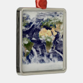Echte kleurenfoto van de hele Aarde Metalen Ornament (Rechts)