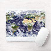 Echte kleurenfoto van de hele Aarde Muismat (Met muis)