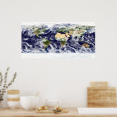 Echte kleurenfoto van de hele Aarde Poster (Keuken)
